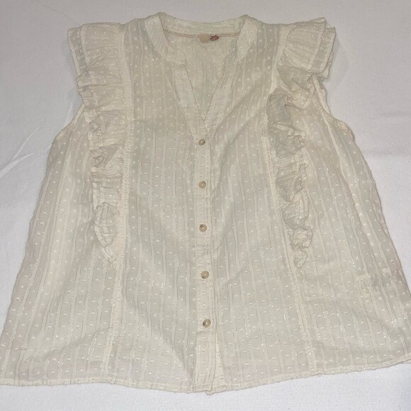 Pilcro Tops - Pilcro Textured Cream Blouse